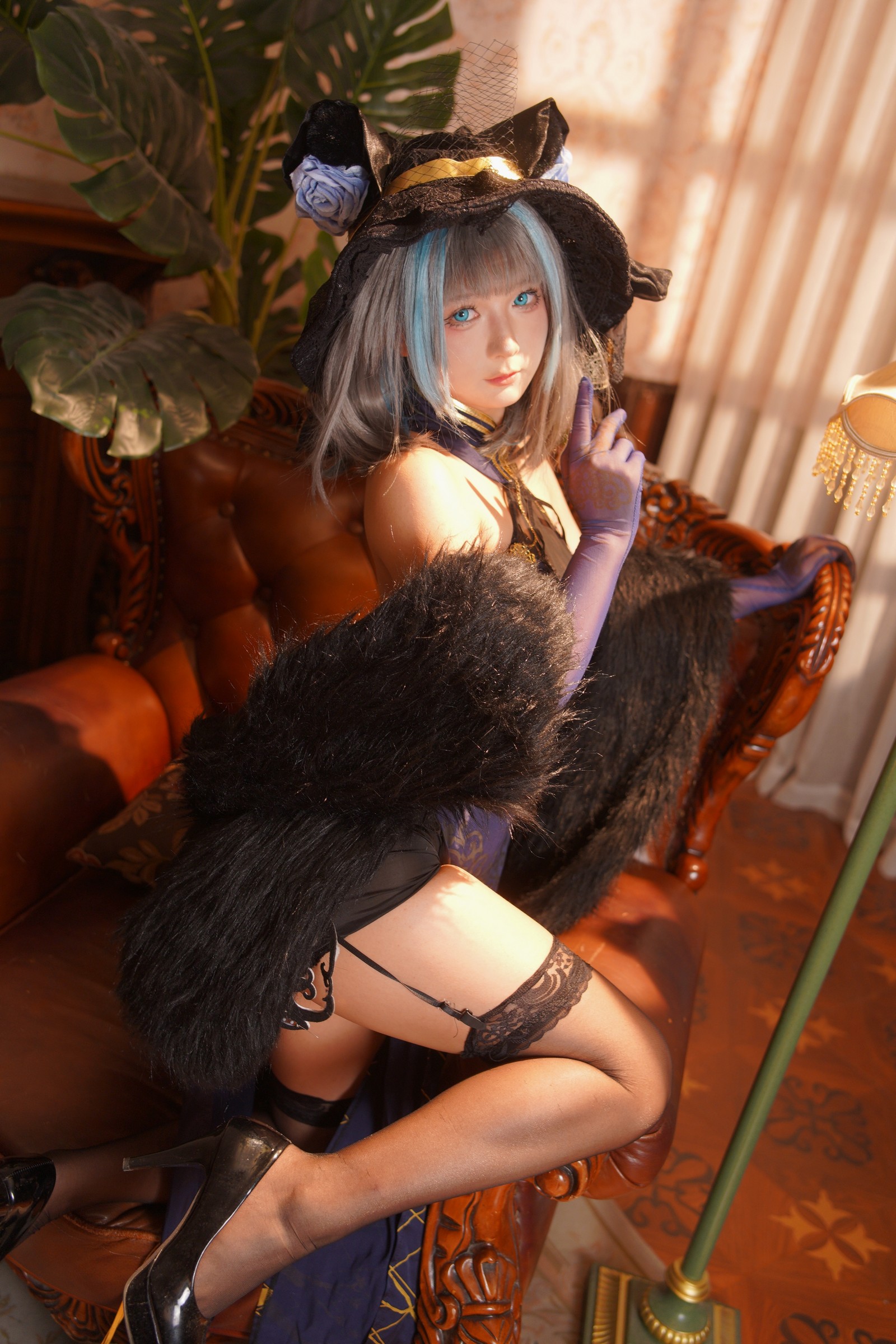 喜欢爱理吗COS二次元写真：柴郡旗袍高清图集（36P-453.8M）插图