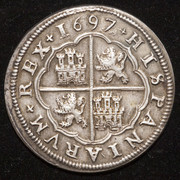 8 reales Carlos II. Segovia 1697 (sin escusón de Portugal). PAS6936