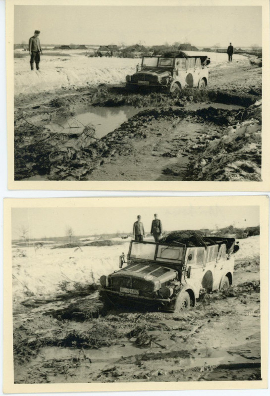 Kübelwagen PKW Schlamm Russland Vormarsch foto