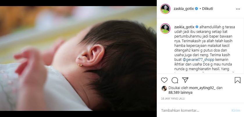 Zaskia Gotik curahkan isi hati menjadi seorang ibu