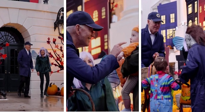 Joe Biden merayakan Halloween pertamanya sebagai presidan Amerika Serikat pada Senin (31/10/2022).