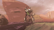 Mid-stride, searching