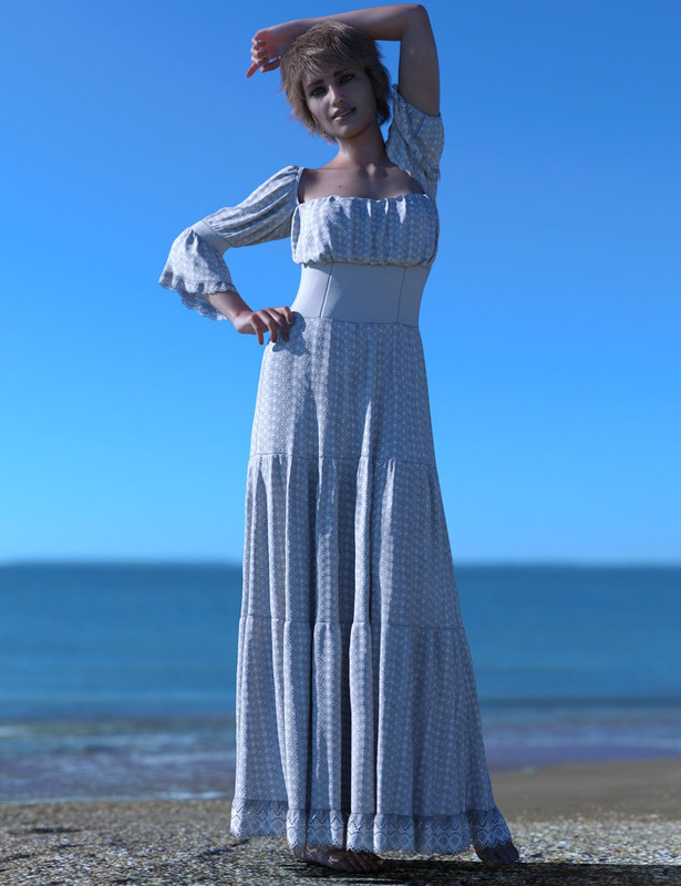 dForce Vintage Peasant Dress for Genesis 8 and 8.1 Female dForce Vintage Peasant Dress for Genesis 8 and 8.1 Female