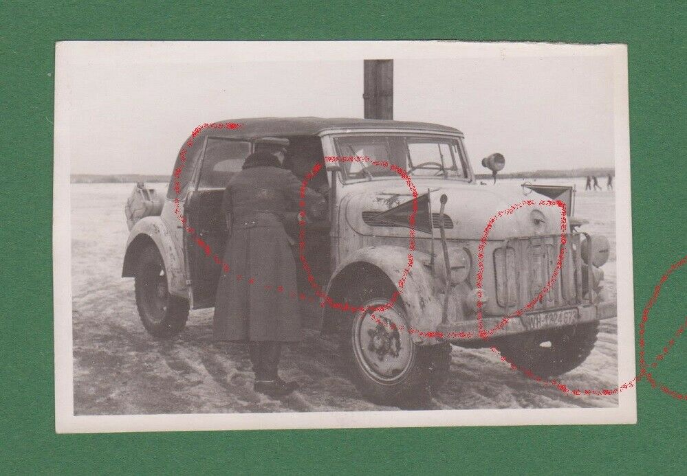 Foto Panzer Fahrzeuge Kübelwagen Abzeichen Kennung Ostfront Gene