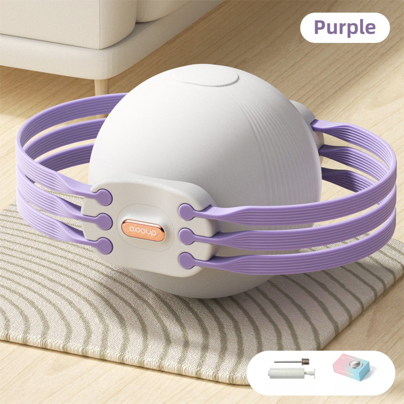 Purple 3-Level Resistance Pelvic Floor & Inner Thigh Trainer - Multi-Function Kegel Exercise Set with 25cm Yoga Ball & 3-Pair Resistance Rope