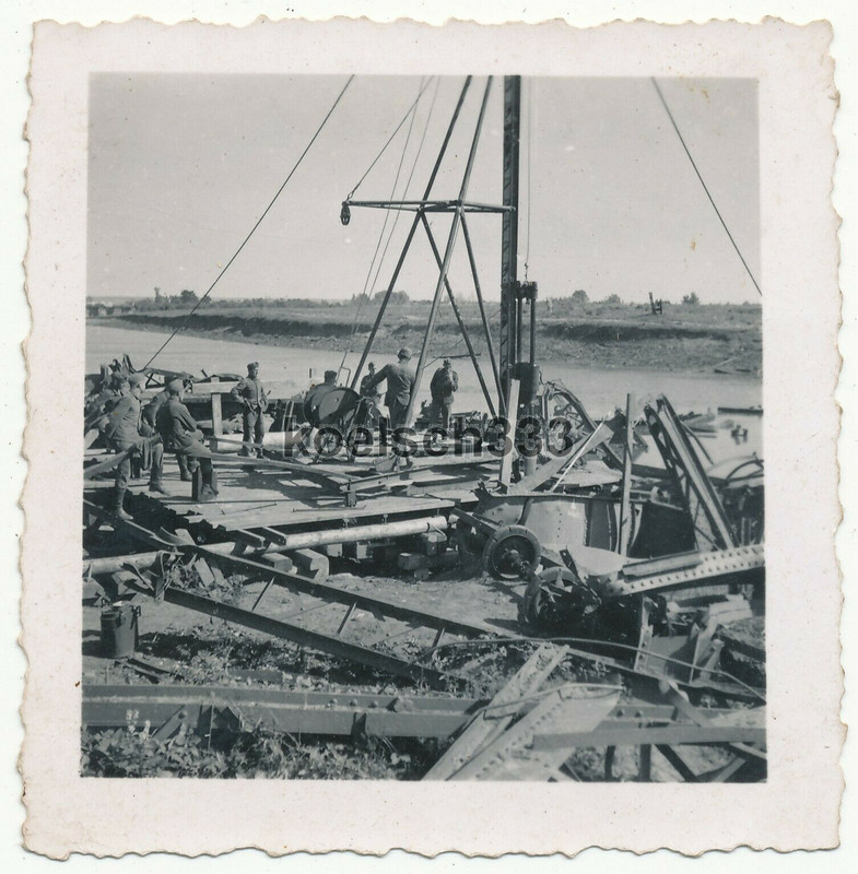 6 Fotos Slawjansk Russland Pioniere Brücke Dampflok Belastungsprobe Feldtelefon2