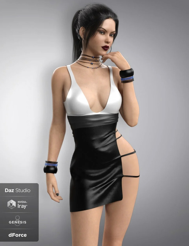 dforce sassy girl outfit for genesis 8 females 00 main daz3d