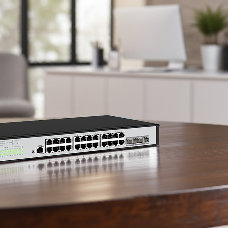 Switch Intelbras S2328G-A em um ambiente de rack.