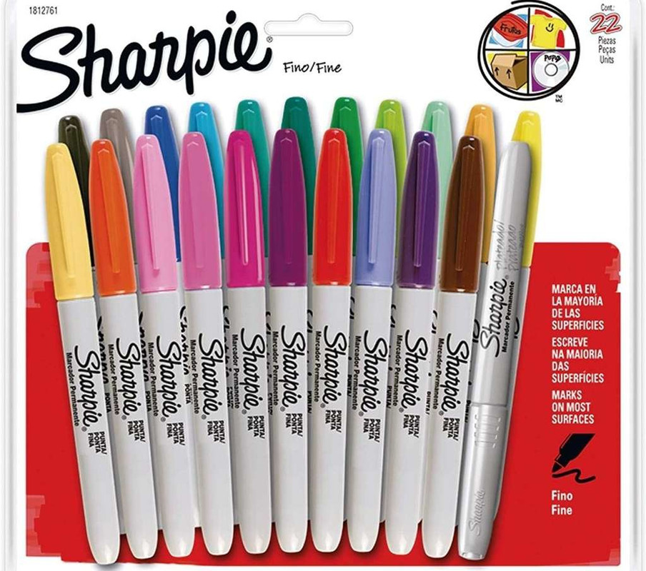 Amazon: Sharpie marcador permanente punto fino 22 colores surtidos