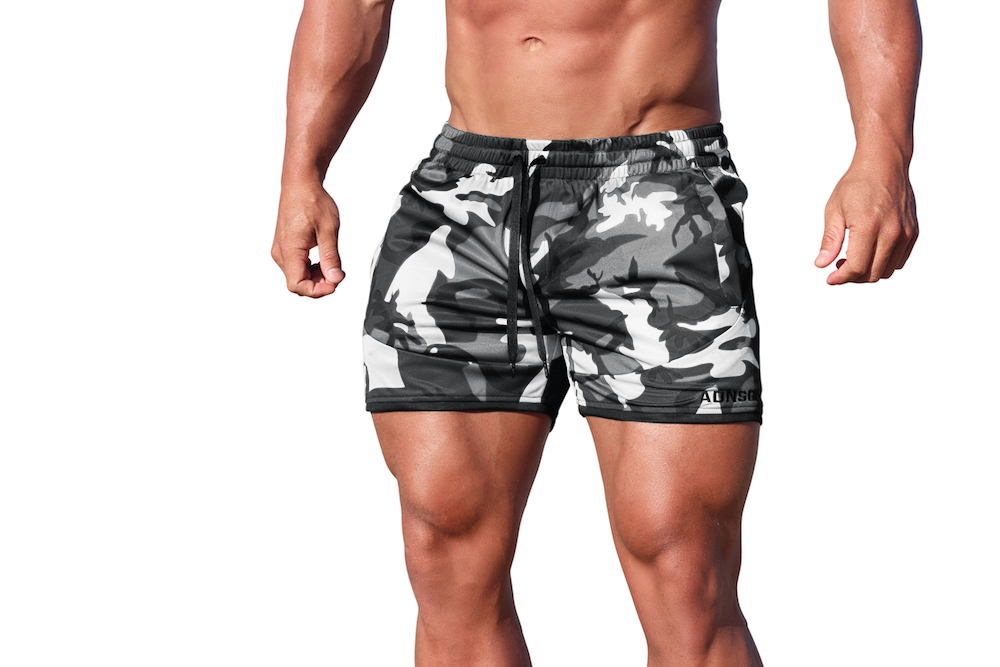 SHORTS CAMO MENS TRAINING ADONIS.GEAR- ENVY RUNNING BODYBUILDING GYM