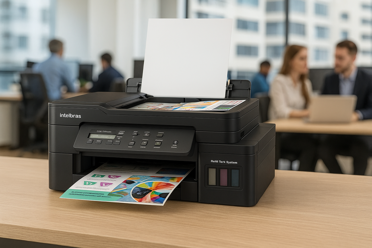Multifuncional Brother Tank DCP-T520W em ambiente de trabalho