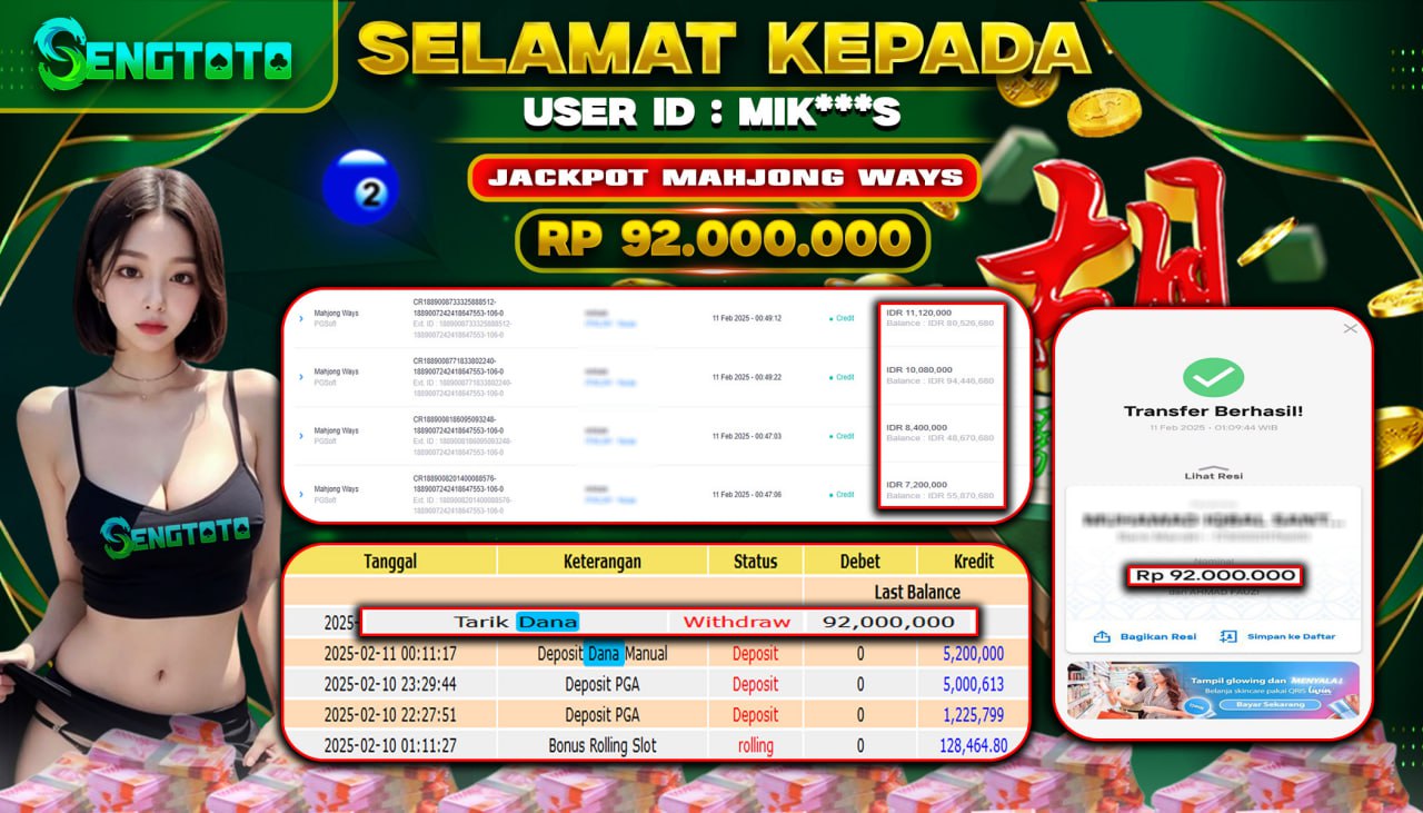 BUKTI PEMBAYARAN SLOT MAHJONG WAYS