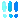 ID: an animated pixel of three bright cyan exclamation points, they bounce up and down, each one turning a darker blue color on their down frame, END ID.