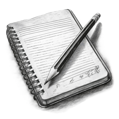 a notebook and pencil