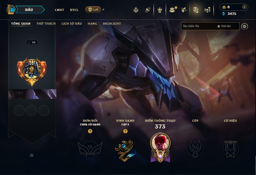 Acc LMHT # - Không Khung