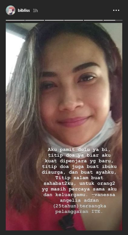 Insta story Bibi Ardiansyah (Instagram @bibliss)