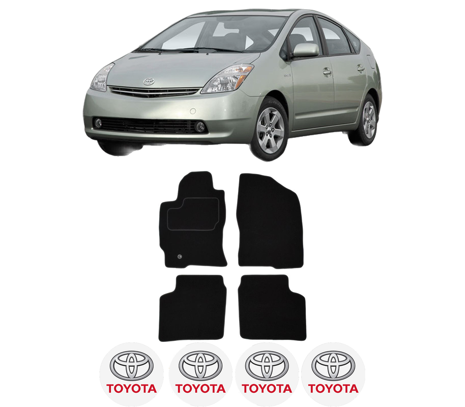 Set Covorase Presuri TOYOTA PRIUS Liftback (_W2_) din 2003-2009, Auto, Material Textil Mocheta, 4 Stickere auto cu TOYOTA