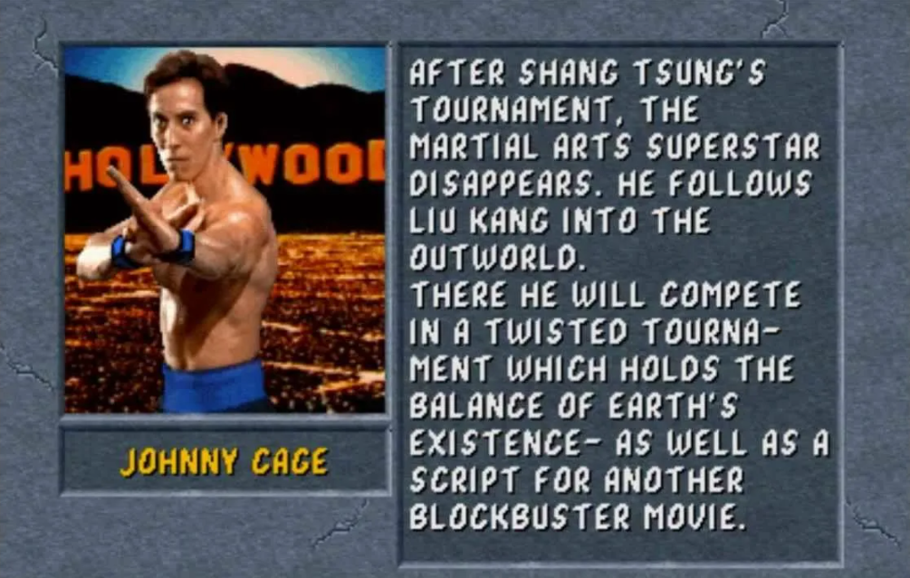 Johnny Cage (Mortal Kombat II) Minecraft Skin