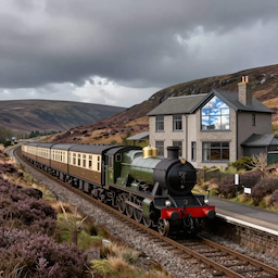 A private train picks up its passengers from their home