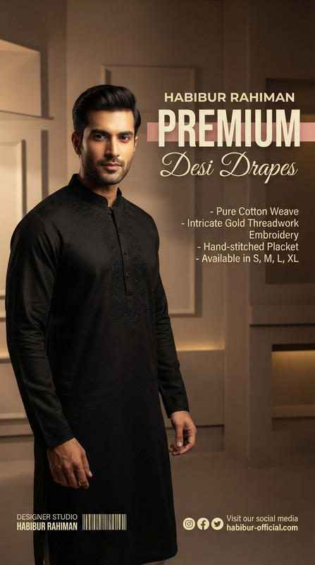 AI-generated example result for the marketing prompt: Professional Premium Desi Drapes Fashion Advert by Prompt Craft