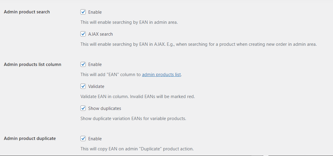 EAN show duplicattes