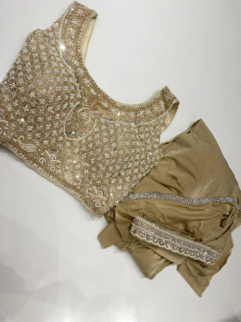 Ready Made Designer Saree Pearl Work