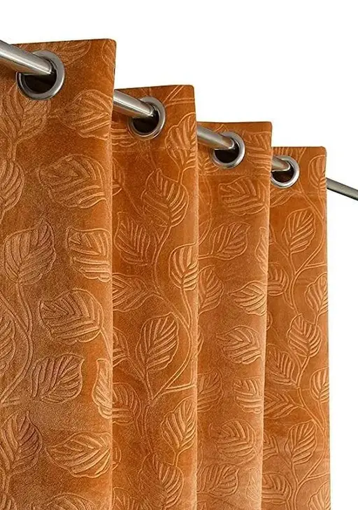 LEAF VELVET CURTAINS SET OF 1 Color 8 (R705)