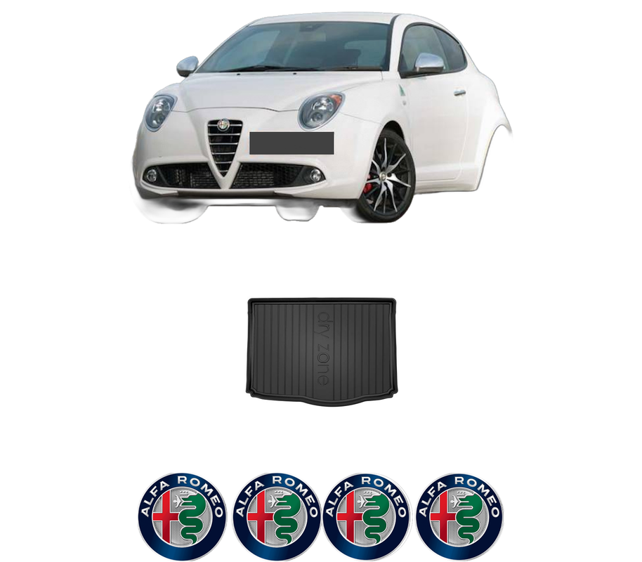 Tavita Portbagaj ALFA ROMEO MITO (955_) din 2008-2018, Protectie Portbagaj Auto, 4x Stickere auto cu ALFA ROMEO