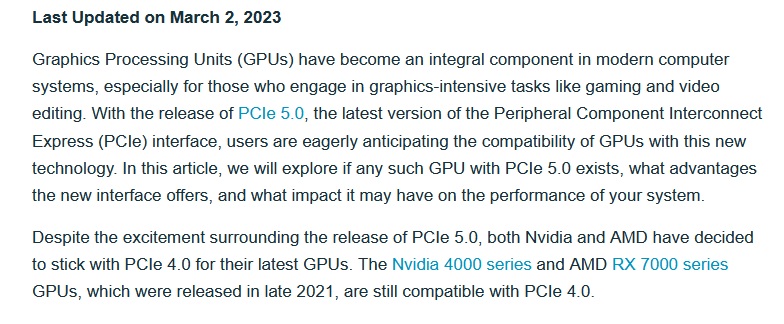 What GPU has PCIe 5.0?