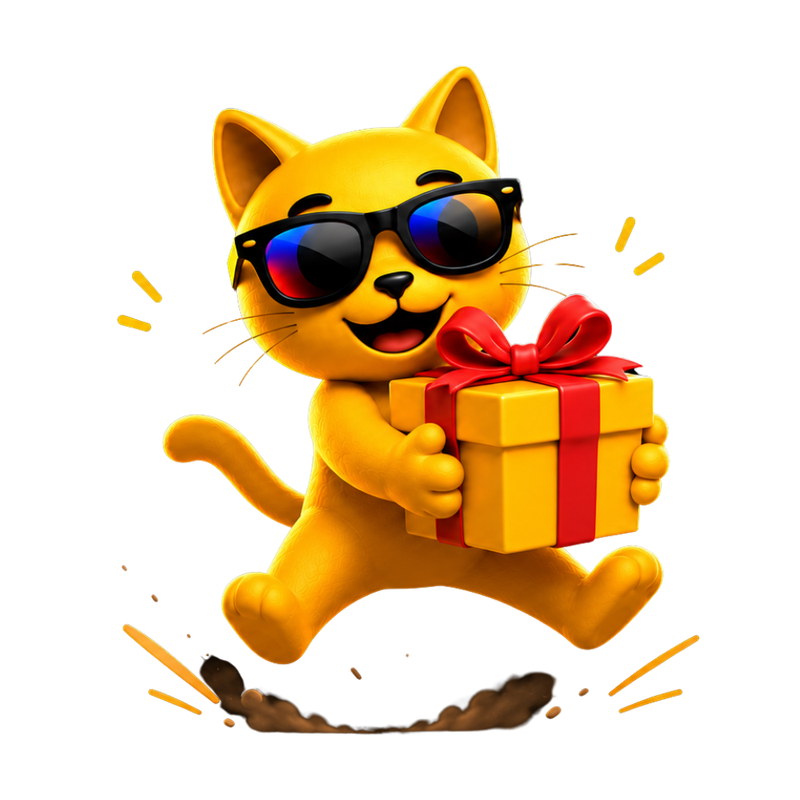 Cat with gift