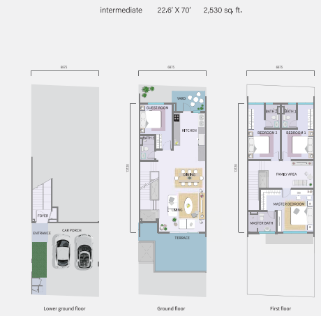 Ridge View Link Villa Type B floor plan in Puchong, Selangor