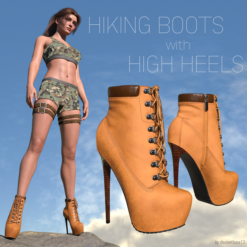 Hiking Boots with High Heels for G8F and G8.1F