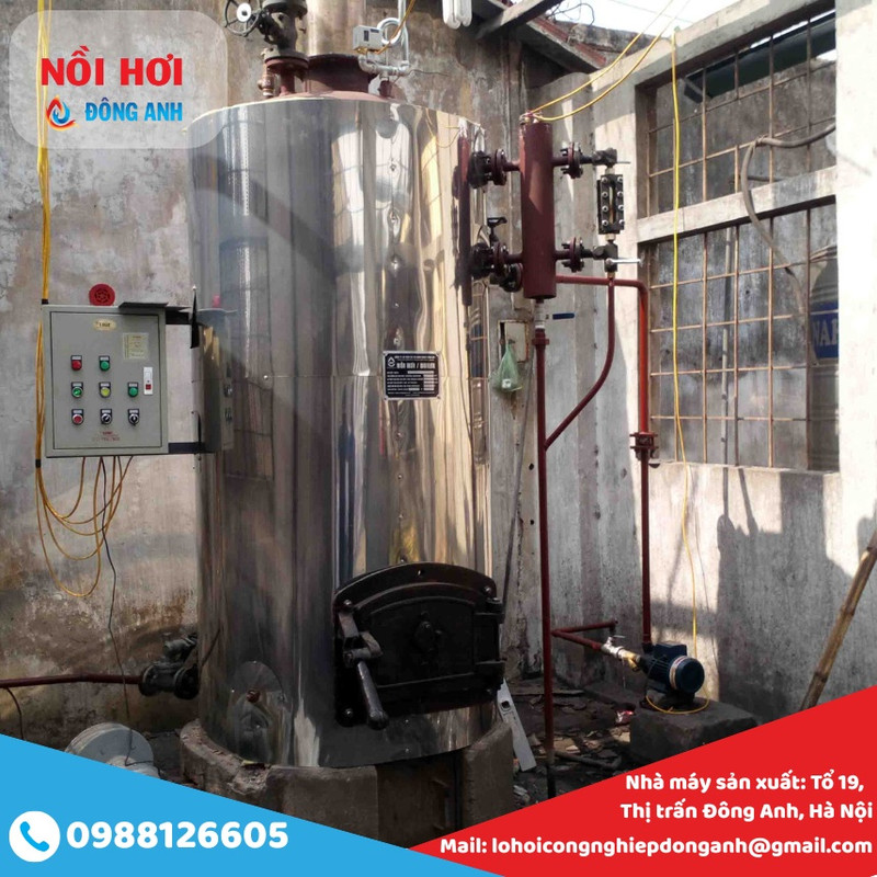 lò hơi đốt than củi 200kg/h