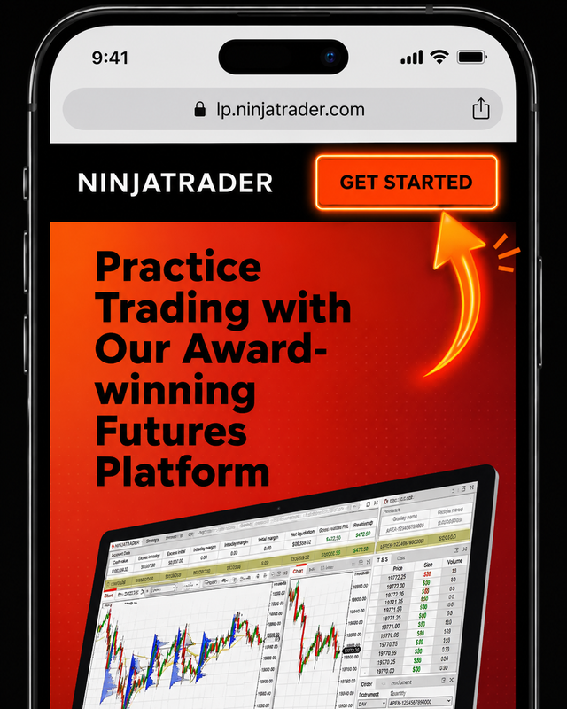 Haz clic en Get Started para iniciar el registro en NinjaTrader