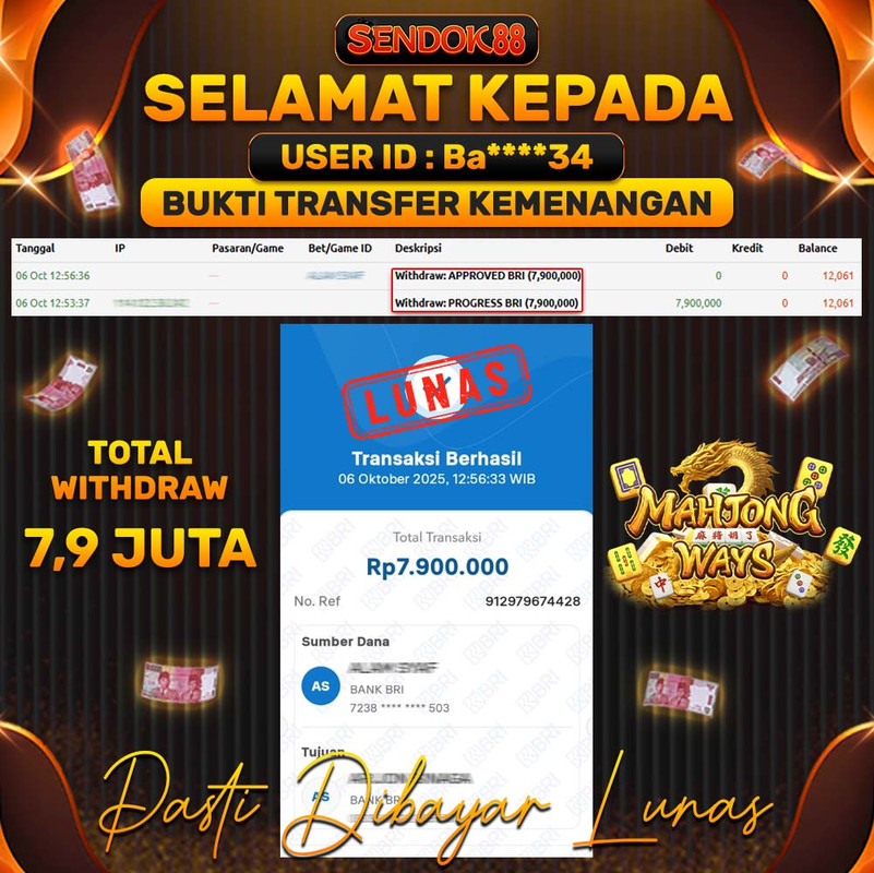 SENDOK88 JEPE! MAHJONG WAYS Rp 7.900.000,- LUNAS!