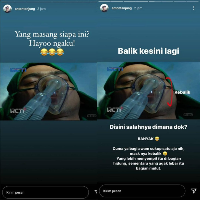 Unggahan Instagram Story dokter Anton Tanjung yang diunggah ulang oleh akun Lambe Turah.