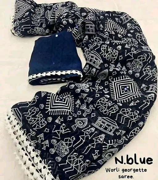 Georgette Saree Georgette Ka Saree Color 5 (R105)