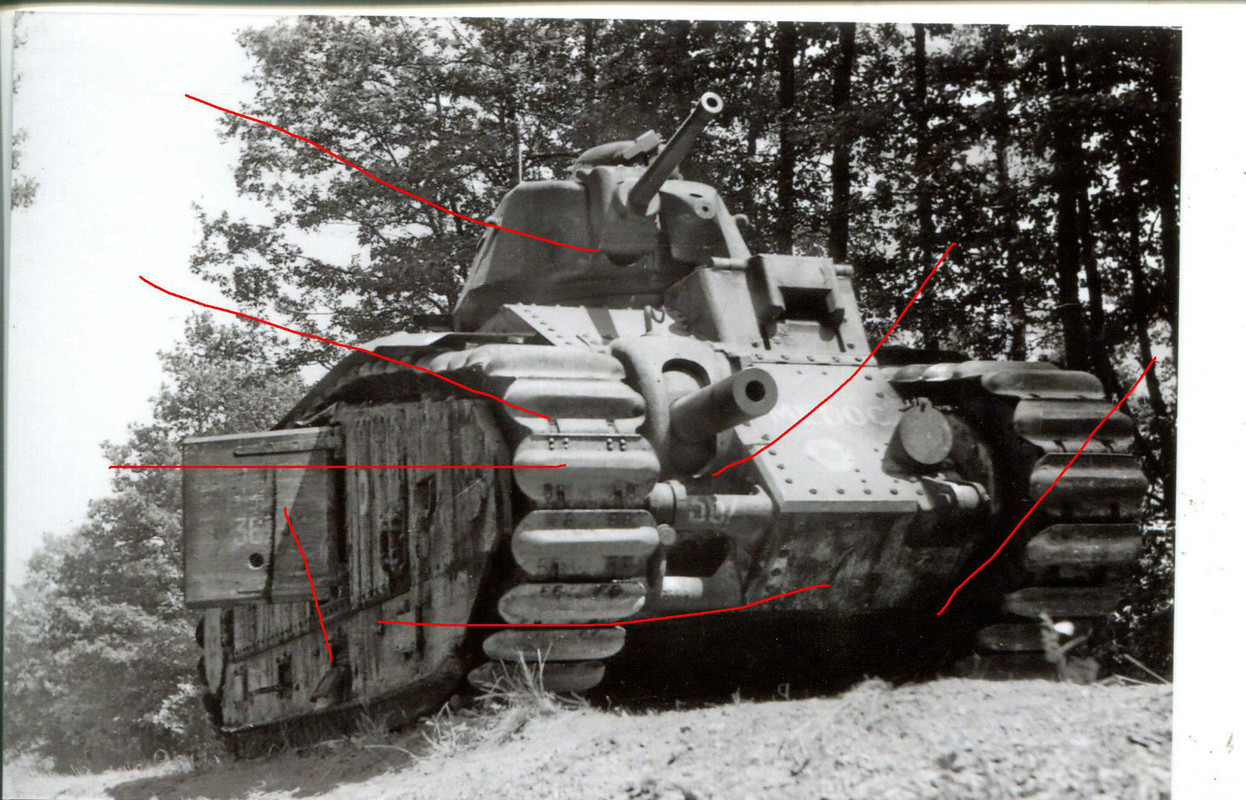 Foto Französischer Beute - Panzer Tank Char B 1