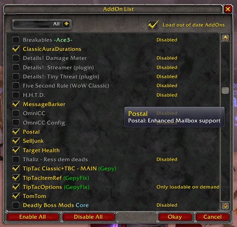 Addon List