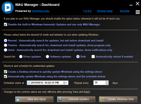 WAU Manager (Windows Automatic Updates) v3.2.0.0