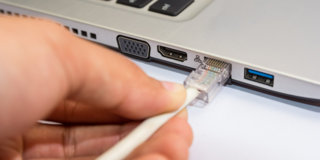pulling the ethernet out of the computer