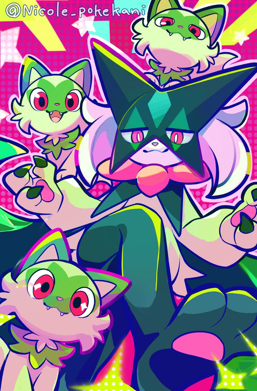 sprigatito-and-meowscarada-pokemon-drawn