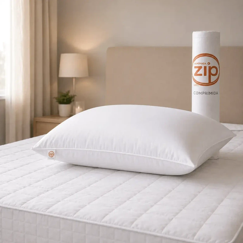 Almohada Comprimida Zip + Funda Percal
