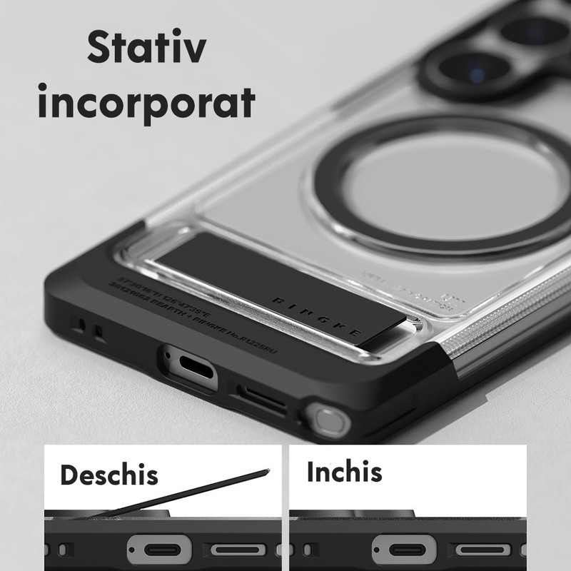 Husa Samsung S26 Ultra Ringke UX Magnetic, Incarcare wireless, Calitate Premium, Antisoc, Stativ incorporat, Fumuriu imgi 354 2889067