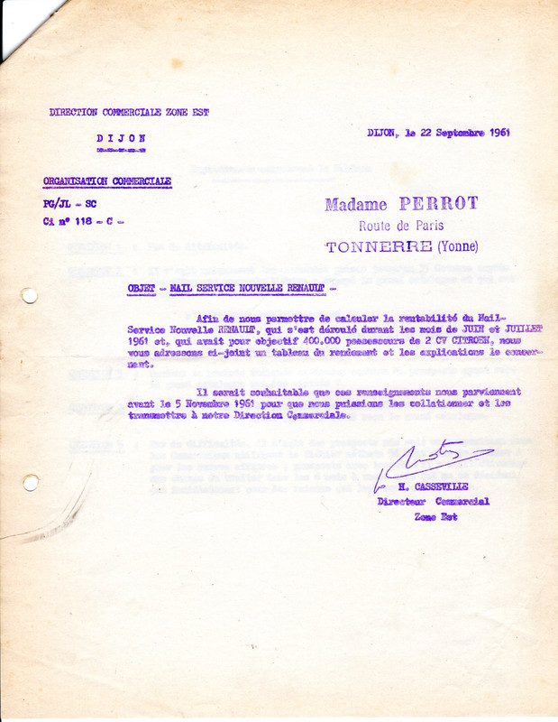 1961 09-22 - R4 - circ 118 - opér post DCZ-EST Dijon