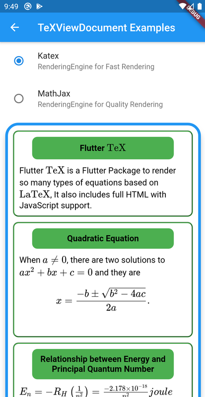 Flutter Render Latex