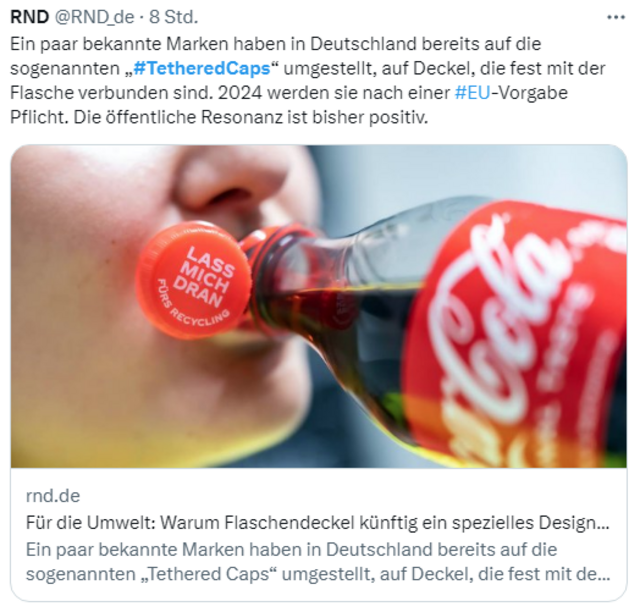 Feste Schraubdeckel auf Flaschen