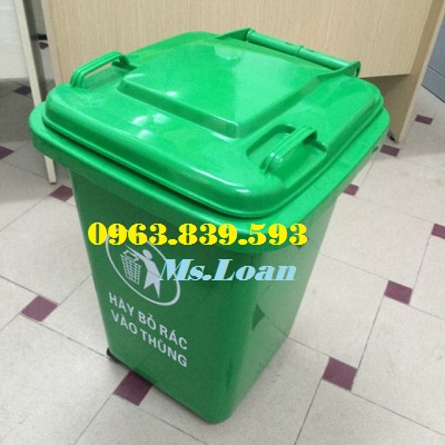 Thùng rác nhựa 60 lít có bánh xe nắp đậy kín rẻ giao toàn quốc / 0963 839 593 Ms.Loan Thung-rac-nhua-hdpe-60l-xanh-la-1