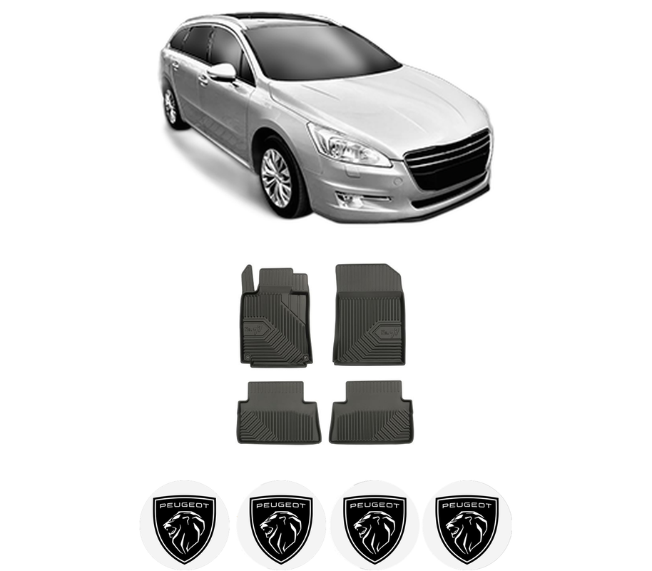 Set covorase presuri PEUGEOT 508 SW Estate Van (8E_) din 2011-2018, auto, din cauciuc thermoplastic, 4 Stickere auto cu PEUGEOT