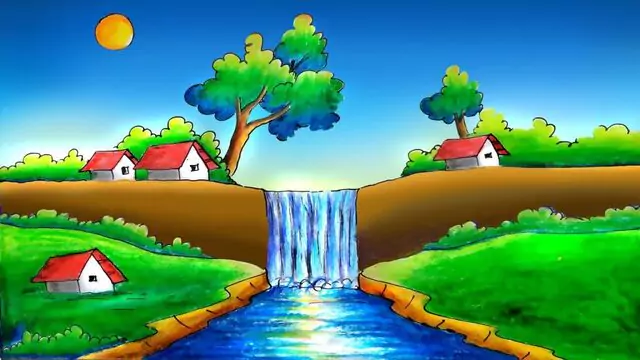 Contoh gambar Gambar pemandangan anak